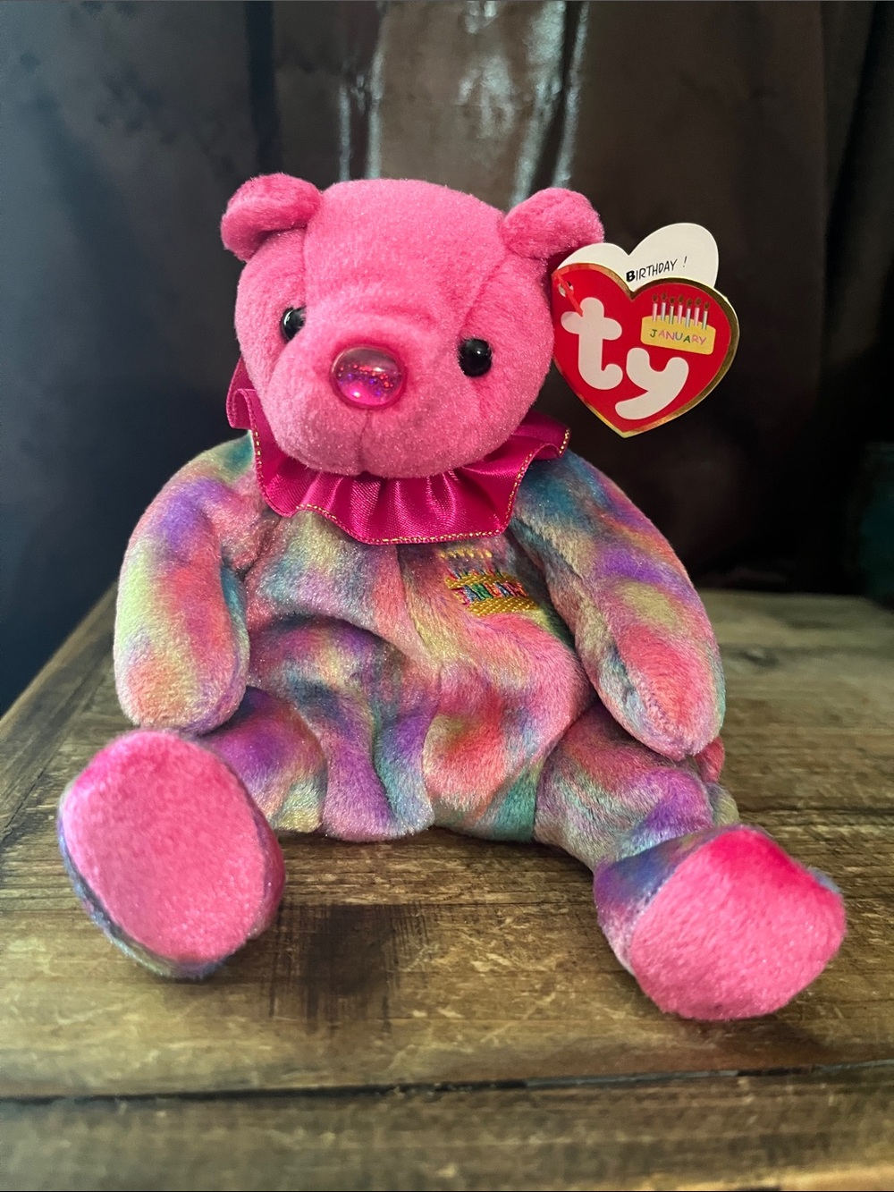 Ty January Birthday Beanie Baby “Garnet” Plush Bear